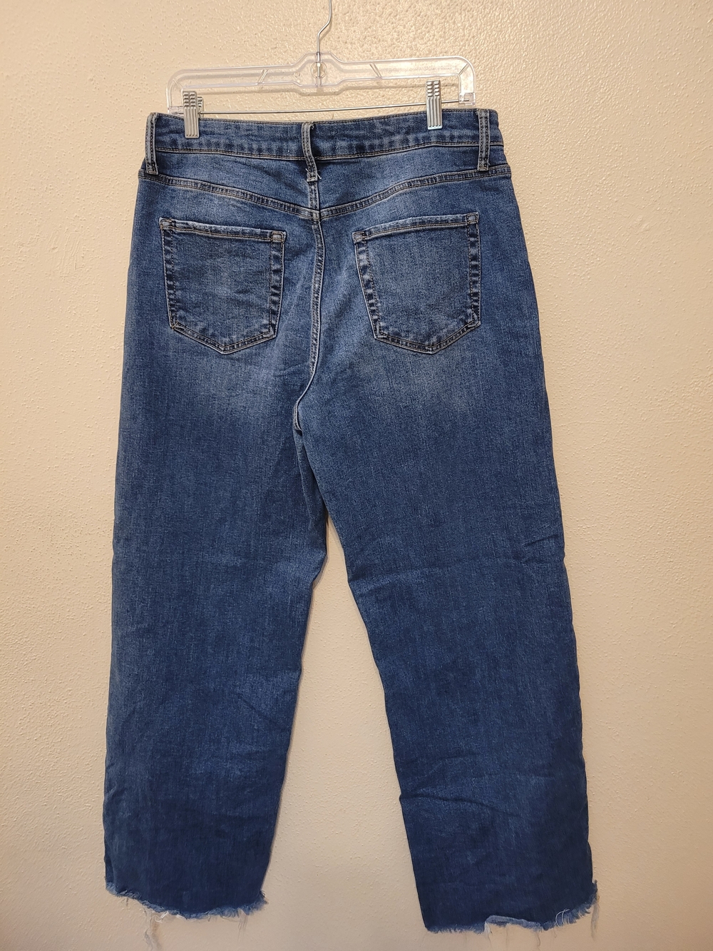 Loveivet by Vervet LV1134 High Rise Wide Leg Cropped Raw Hem Jeans Size 31/13 - Picture 7 of 8